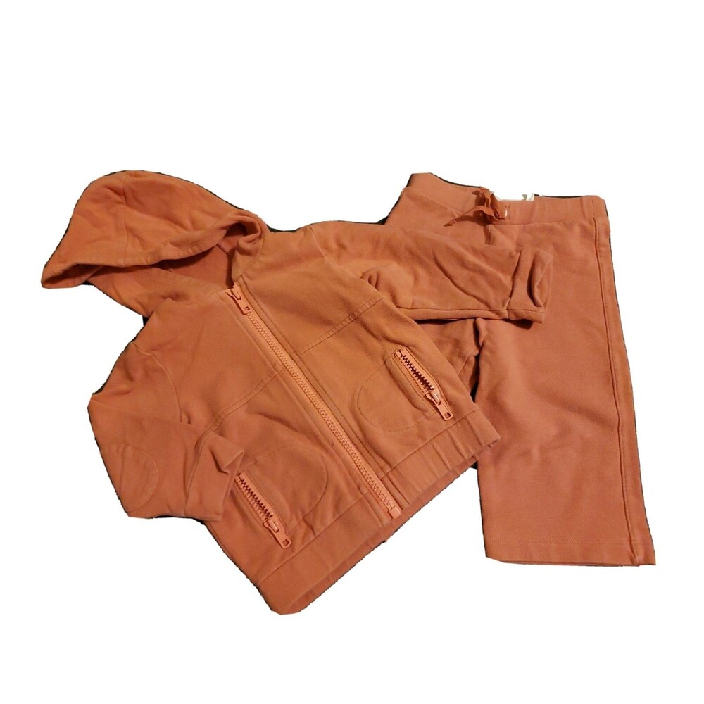Girl's Loft 6-12 pink hooded sweat coat and matching pants outfit set